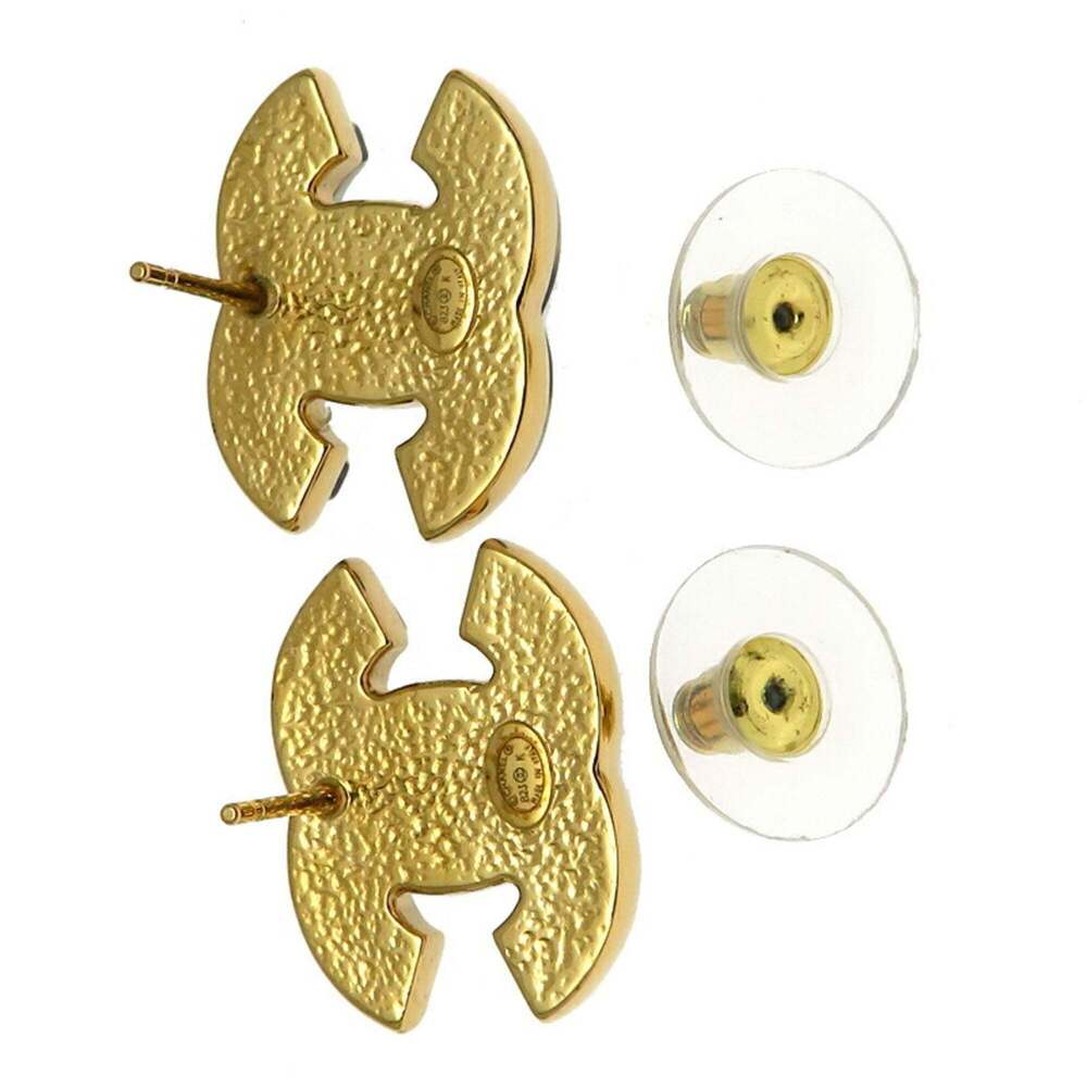 CHANEL Authentic Gold Logo Earrings - Picture 4 of 8